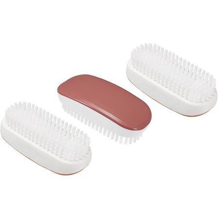 Rengøringsbørste PBT-børste, 3-pak husholdningsskrubning til sko Sneakers Tøj, rød