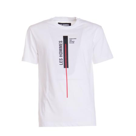 Les Hommes, T-shirt with logo Wit, Heren, Maat:L