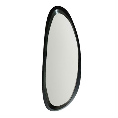 Sort mat vægspejl, 89x33 cm, moderne design