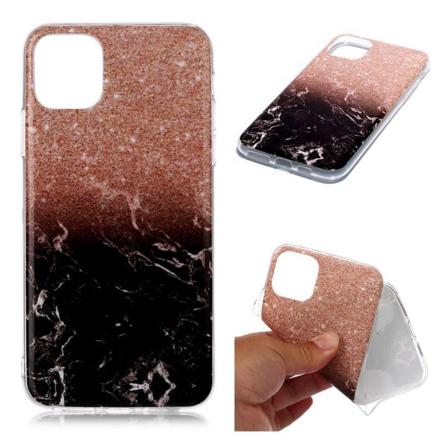 Marble design iPhone 11 Pro Max cover - Blomme / Sort Marmor Multicolor