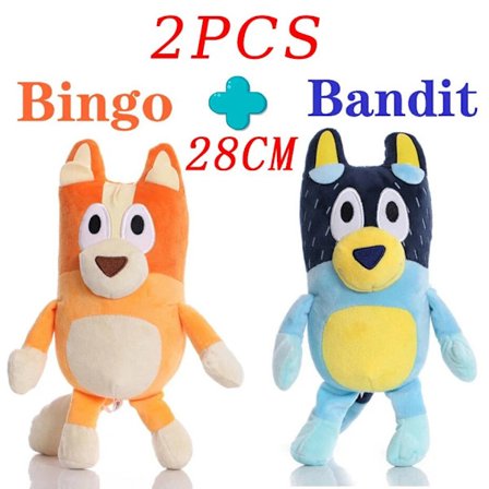 Plyschhund Bingo Familj Plyschleksak Tecknad Hund Mjukt Gosedjur Chilli Anime 28cm Dockor Födelsedag Julklappar Till Barn