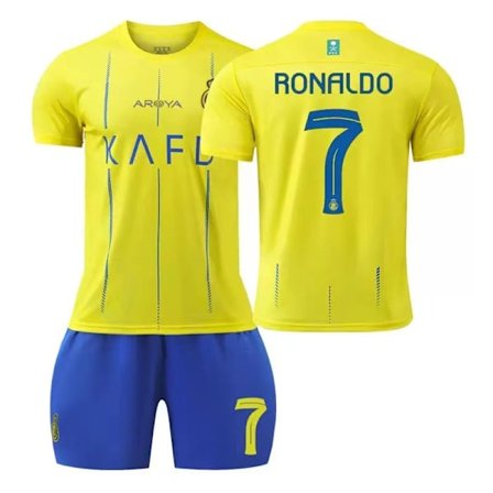 Cristiano Ronaldo #7 23-24 Al Nassr FC Fotballdrakt for Barn Treningsklær for Voksne Høy Kvalitet Ronaldo Nr. 7+gul Ronaldo Nr. 7+gul