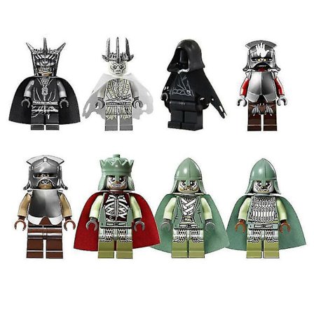 8pcs Hobbit Series Lord Of The Ring Spirit King Strong Orc Assembling Building Block Mini Toy