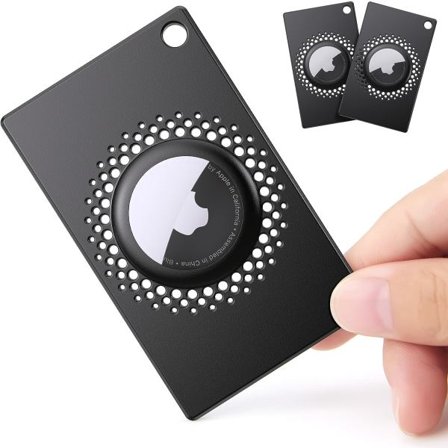 1 st AirTag plånbokshållare tunn tunn AirTag plånbokskort kreditkortsstorlek fodral för AirTag för plånbok plånbok armband svart