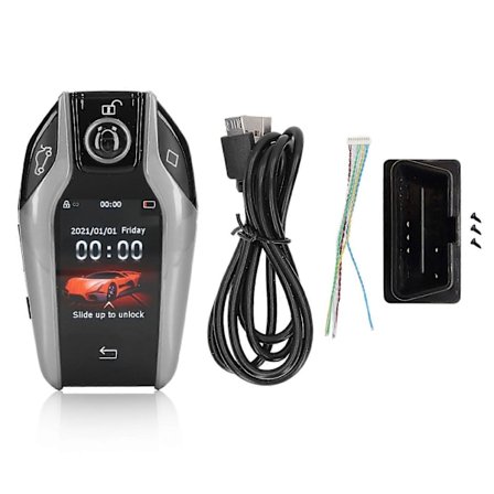 Universal TK800+ LCD Touch Screen Smart Key Fjernbetjening Nøglefri Adgang til Alle Start Stop Motor Knap Modeller Sølv