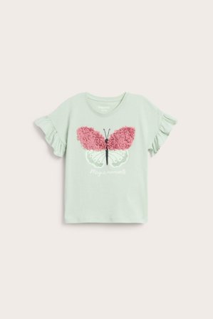 Kappahl | Volangtopp med fjäril Grön 122/128 | Grön