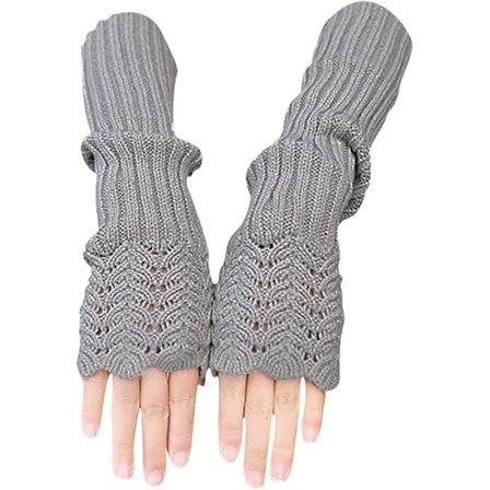 Dame Stege Design Vinter Varme Strikkede Varmere Lange Armhandsker, g