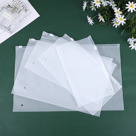 [NT] 50 stk. transparente/frostede PE Ziplock-poser til opbevaring af tøj