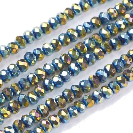 380 mörk olivgrön små glaspärlor facetterade 3 mm