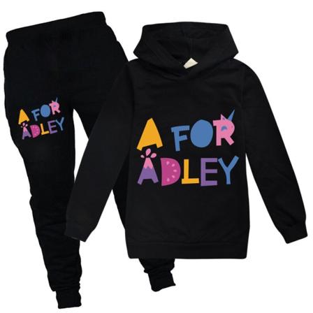 Kids A for Adley Print Træningsdragt Sæt Drenge Piger Sweatshirt black 150/9-10 years