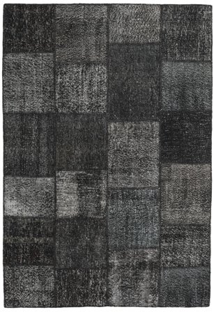 Hand Knotted Patchwork Rug 159X231 Dark Grey/Grey