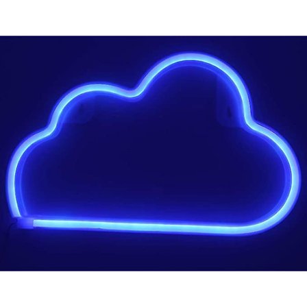 1 st Blå Moln Nattlampa Neonljus Ledlampa Neon Skylt Vägglampa USB eller Batteridriven Neon Skylt Väggdekor för Hem, Barnrum, Fest Dekoration