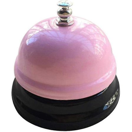 Diskret bjelle bordbjelle servicebjelle resepsjonsbord bar hotellresepsjon disk kjøkken selskap leketøy skole spill og skrivebord (rosa)