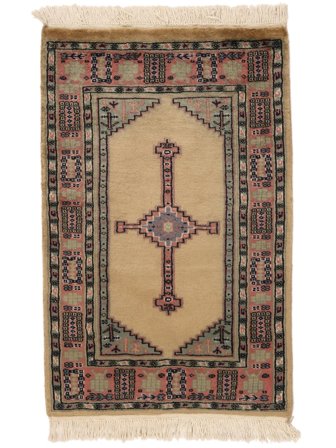 Orientalsk Pakistan Bokhara 3Ply Teppe 63X97 Brun/Svart Ull, Pakistan