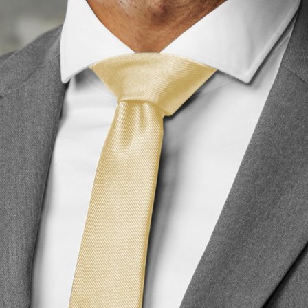 6 cm Champagnefarget Slankt Grosgrain Slips for menn - Ensfargede slips