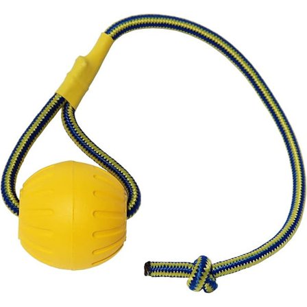 Hundeball med tau 9 cm, treningsball i skum for hund, flytende hundeball, stor draleke for hund (liten ball)