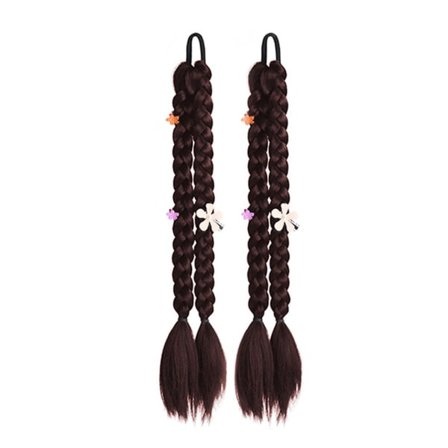 Twist Flettede Parykker for Kvinner Superlette Pustende Falske Fletter for Kule Kvinner Jenter Fest Mørk Brun