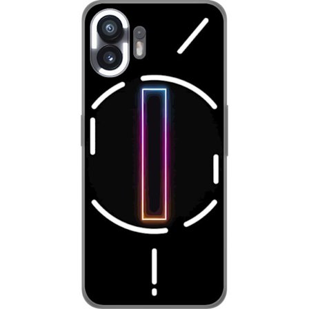 Kompatibelt Mobildeksel til Nothing Nothing Phone (2) Minimalistisk neonbokstav I i regnbuefarger mot mørk bakgrunn
