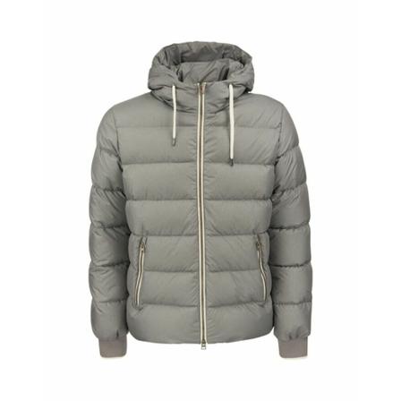 Herno, Hooded Down Jacket Szary, Mężczyzna, Rozmiar: L