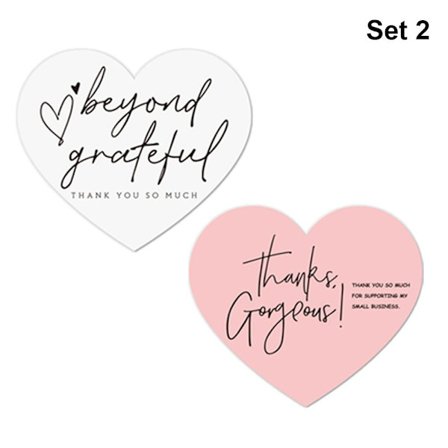 60 KPL kiitoskortteja Sydämenmuotoinen set 2 SET 2