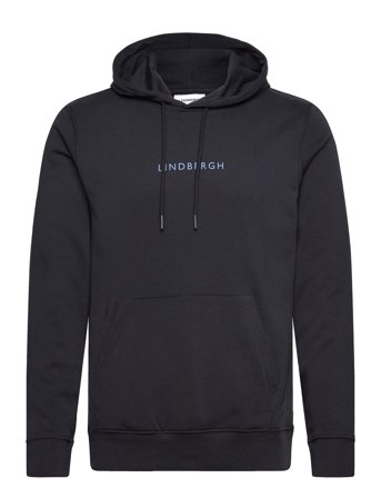 Lindbergh Logo Chest Print Hoodie Sweat - Black - M