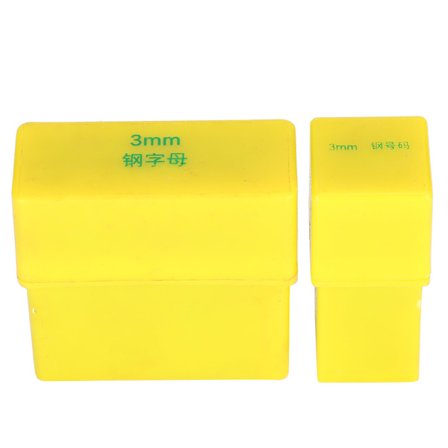 36 stk. stemplingsverktøy med tall (0-9) og bokstaver (A-Z) i høykarbonstål, 2 stk. esker (3 mm)