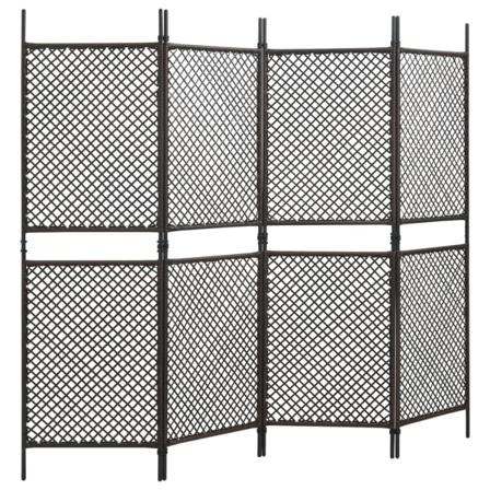 Vidaxl Rumsavdelare 4 Paneler Konstrotting Brun 240x200 Cm Brun
