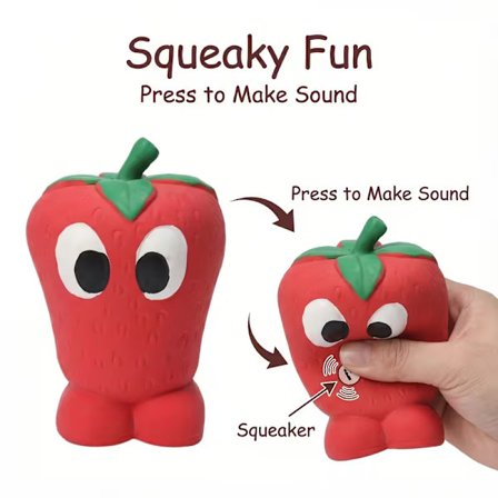 Hunde- og kattelegetøj, legetøjssæt med frugt- og grøntsagsmønster