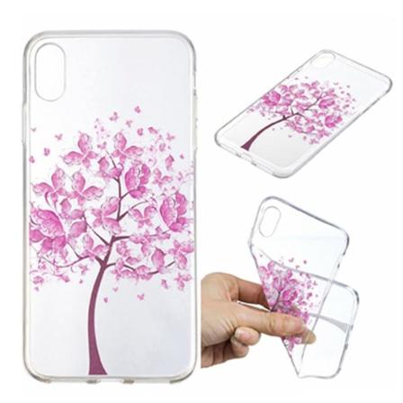 iPhone Xr IMD Kuviollinen Pehmeä Muovinen Takasuoja Kuori - Pinkki Puu Purple