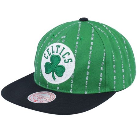 Mitchell & Ness - NBA Grön snapback Keps - Boston Celtics City Pinstripe Deadstock Green Snapback @ Hatstore
