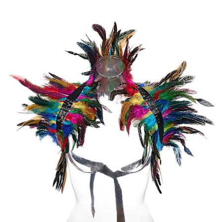 Gotisk Naturlig Fjær Cape Sjal Shrug Skulder Wrap Krage Halloween Fest Skjerf(farge)