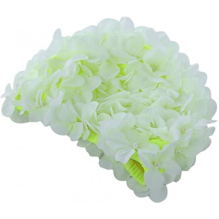 Blomsterblad Dame Badehette Svømmehette Kvinner Retro Badehette for Langt/Kort Hår, Grønn