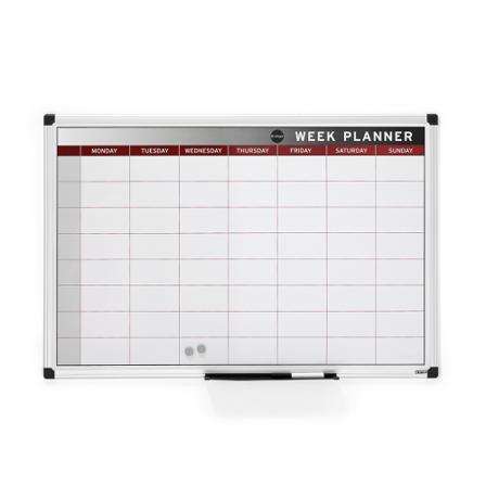Whiteboard MABEL mit Wochenplaner, 900 x 600 mm