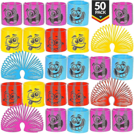 Mega Pack 50 spiralfjädrar - Mini fjäderleksaker för festfavoriter, fyllning-1