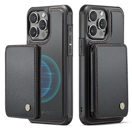 Kompatibel med IP15Pro magnetisk kortholder, RFID-tyverisikring og fallbeskyttelse (svart)