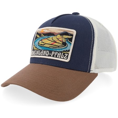 Wild Spirit - Blå trucker Keps - Bundesland Rheinland-pfalz Navy/Stone A-frame Trucker @ Hatstore