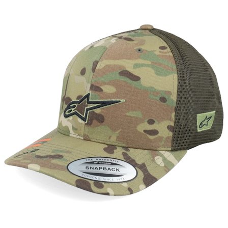 Alpinestars - Camo trucker Cap - Recon Camo Hat Green Camo/Black Trucker @ Hatstore