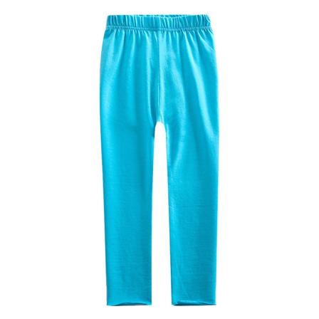 Tjejer Skinny Elastisk Midja Raka Ben Enfärgade Byxor
