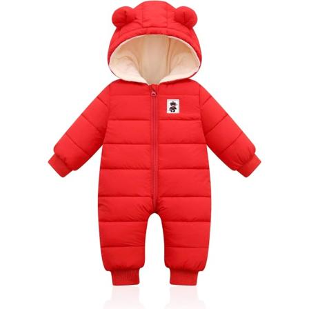 EALTHY Baby Snowsuit för spädbarn vinterjacka pojkar flickor kostym kappa ytterkläder overall röd-ny 3-9 månader