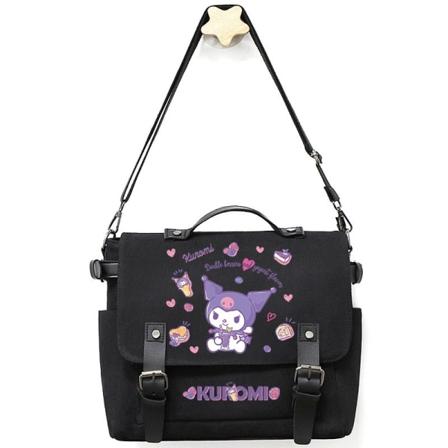 Sanrio Kuromi sød tegneserie skuldertaske til kvinder - Perfet Black