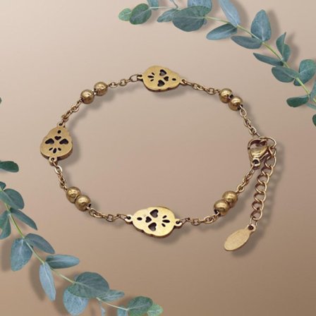 Armband med söt döskalle18k guldplätering gåva present