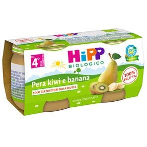 Hipp Omogeneizzato Pera Kiwi Banana 4M+ 2x80g