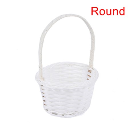 1st Handvävd Mini Plast Vävning Förvaring Tyg Korg Ratt