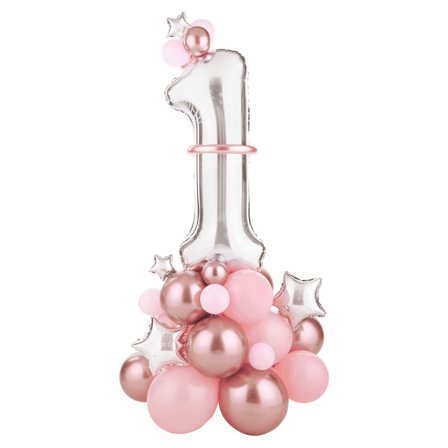 1-vuotta Ilmapallokimppu Hopea & Pinkki