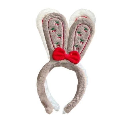 Påskhare diadem med kaninöron kostym Rosett Kanin öron hårband - grå