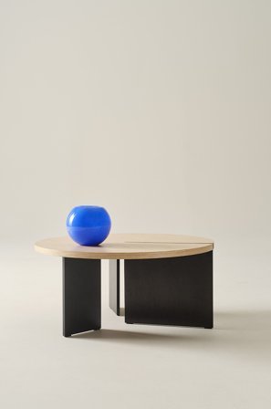 Jotex - Salongbord ø 80 Cm Eik eik/transparent - CUSCO - Kjøp Sofabord hos Jotex