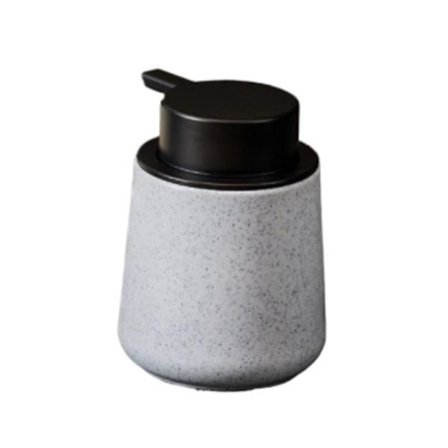 Sæbedispenser til lotion, keramisk sæbedispenser med dekorativ pumpe til badeværelse, hvid, 250 ml