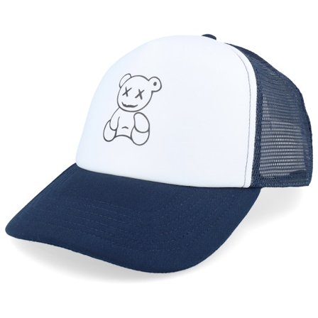 Iconic - Teddy White/Navy Foam Trucker Trucker White Cap - @ Hatstore