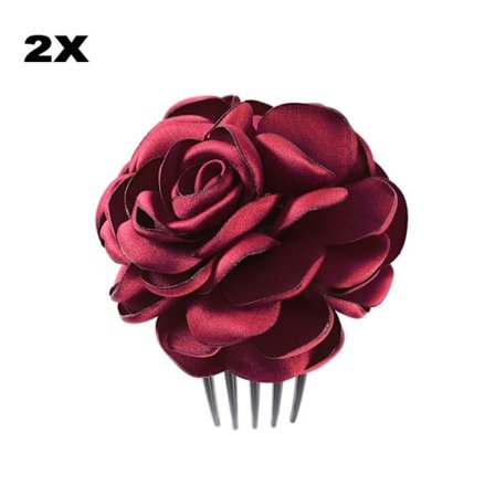 Blomsterhårkam for kvinner Barrette PURPLISH RED