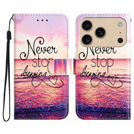 iPhone 17 Pro Fodral Med Tryck Blå Never Stop Dreaming